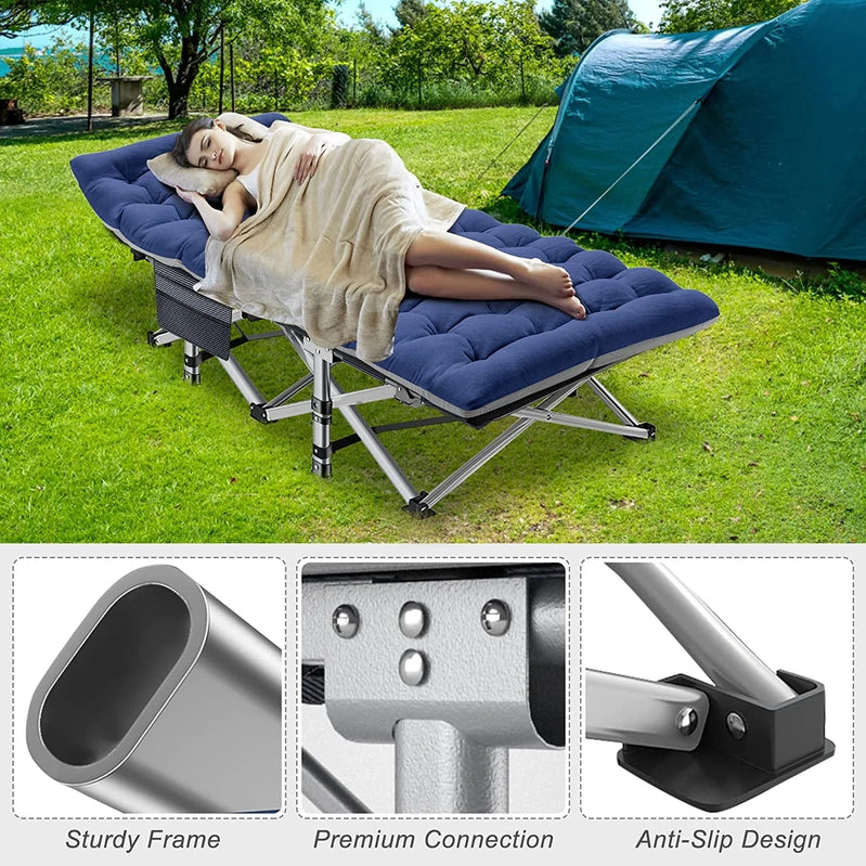 Slsy 2 Pack Folding Bed Cot With 3.3 In. 2 Sided Mattress, 75 In. 28 In. Folding Camping Cots With Carry Bag, Portable Sleeping Cot Guest Bed