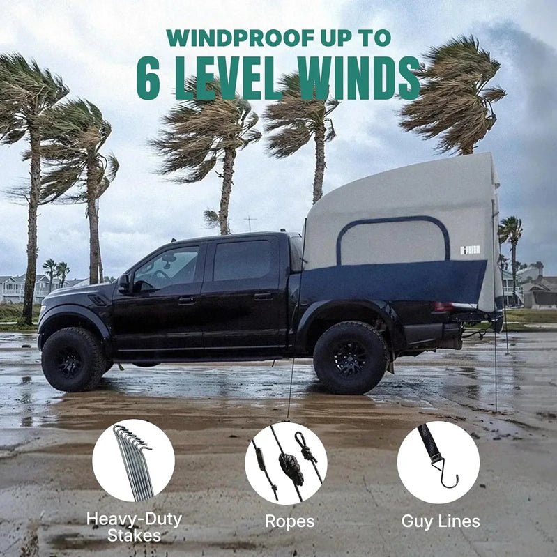 Truck Bed Tent 5.5 Ft.-8 Ft. Suitable For 2 Plus 1 People Family Inflatable Pickup Truck Tent