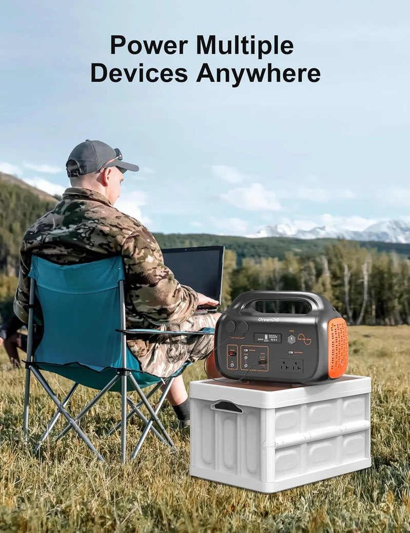 GreenOE Portable Power Station 1000W 1024Wh Solar Powered Generator With 100W Solar Panel