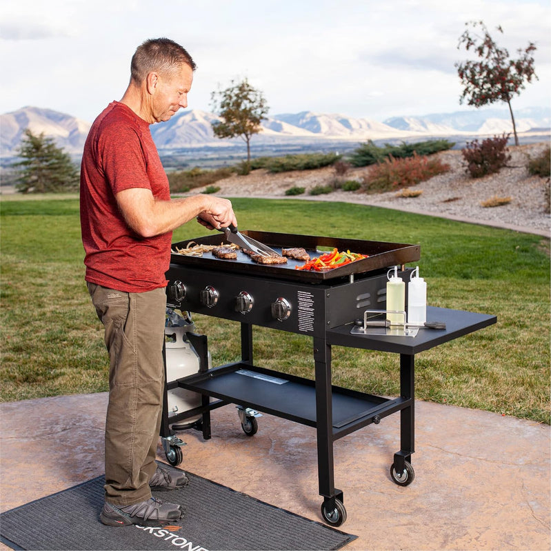 36 In. Gas Griddle Cooking Station 4 Burner Flat Top Gas Grill Propane Fueled Restaurant Grade Professional Outdoor Griddle Station, 1554