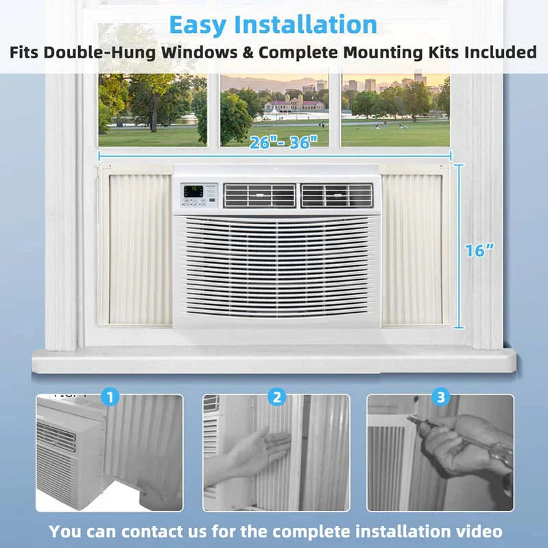 10000 Btu Quiet Window Air Conditioner With Remote Amp Eco Mode Energy Star Certified 3-in-1 Window Ac Unit With Dehumidifier