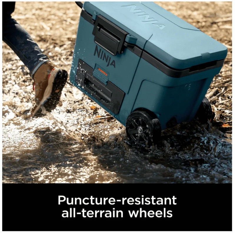 Ninja, Cooler, FrostVault 45QT Cooler With Wheels, Insulated With Temp Dry Storage Drawer, Keeps Ice Cold For Days, For The Beach, Camping, FB245AOB