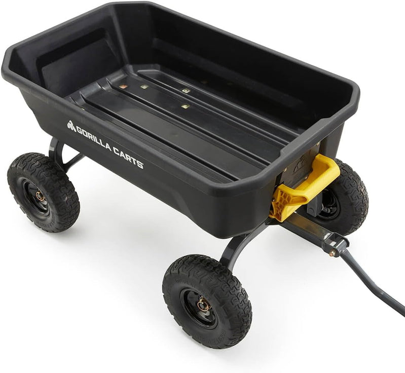 7GCG-NF Heavy-Duty Poly Dump Garden Cart With No-Flat Tires, 7 Cu. Ft., 1200-Pound Capacity, Black