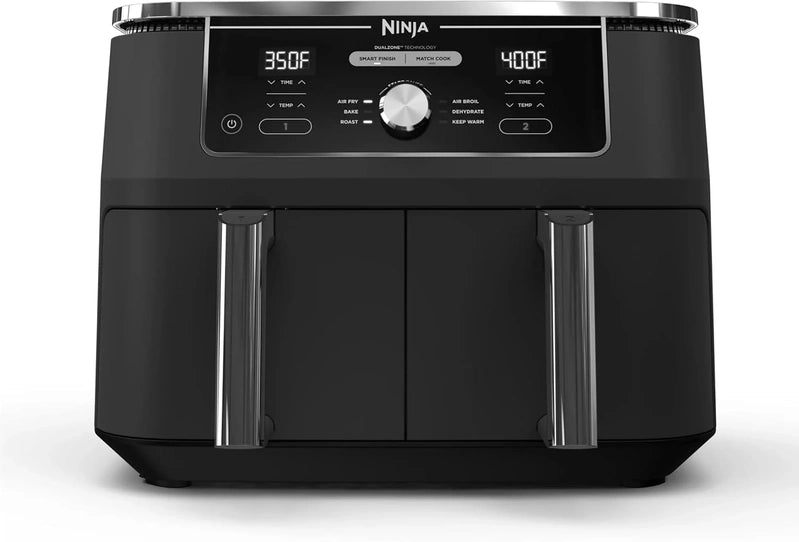 Ninja Foodi 10QT 6-in-1 DualZone Smart XL Air Fryer, 2 Independent 5QT Baskets, Smart Cook Thermometer, Match Cook, Smart Finish, Air Fry, DZ550