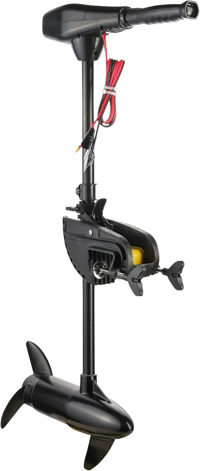 55lb Thrust Saltwater Transom Mounted Electric Trolling Motor Plus Newport 12V50Ah Deep Cycle Heavy-Duty Marine Battery, Sealed AGM Kit