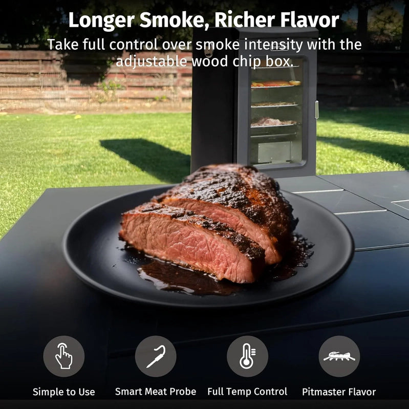 East Oak 30 In. Outdoor Electric Smoker, Built-In Meat Probe, Smokes Up To 6 Times Longer In A Single Load, Side Loader For Uninterrupted Smoking