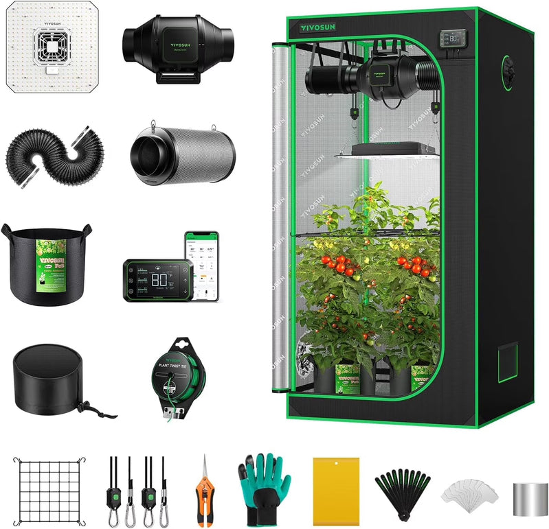 Vivosun Giy Smart Grow Tent System 2x2, WiFi-Integrated Grow Tent Kit, With Automate Ventilation And Circulation, E42A
