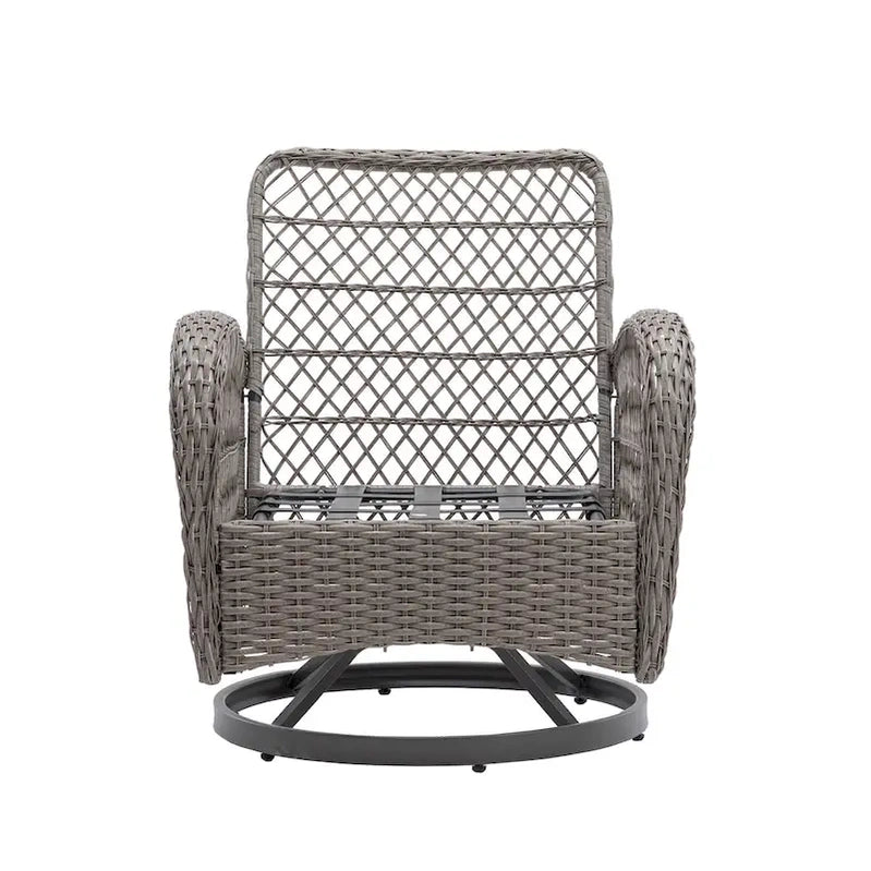 3 Pieces Outdoor Swivel Rocker Patio Chairs, 360 Degree Rocking Patio Conversation Set