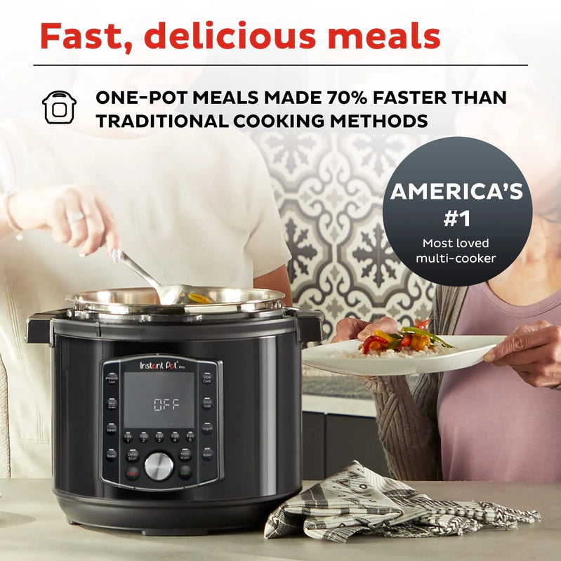 Instant Pot Pro 8 Qt. 10-in-1 Pressure Cooker, Rice/Grain Cooker