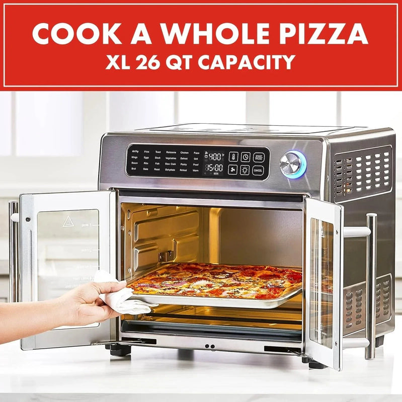 Emeril Lagasse Extra Large French Door Air Fryer Toaster Oven Combo, 24 Cooking Functions