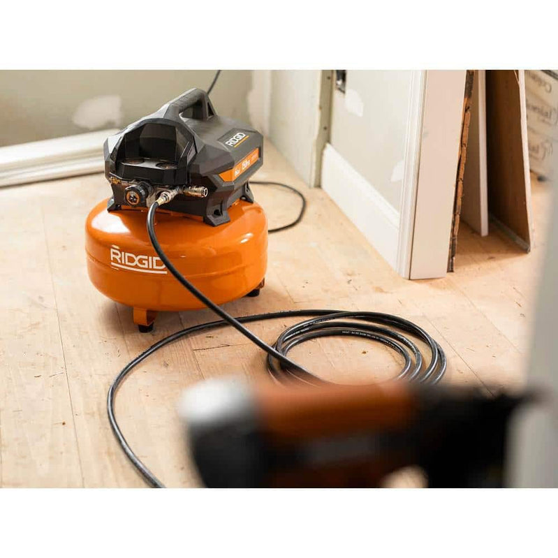 6 Gal. Portable Electric Pancake Air Compressor w/18GA Brad Nailer, 16GA Straight Finish Nailer, And 18GA Finish Stapler R69603FK