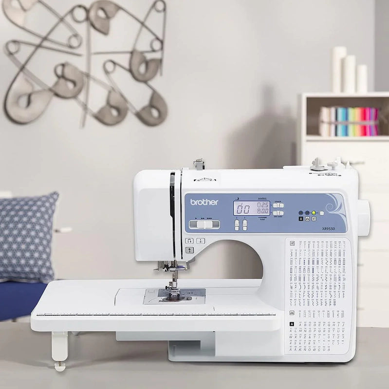 Brother Sewing And Quilting Machine, Computerized, 165 Built-In Stitches, LCD Display, Wide Table, 8 Included Presser Feet, White, 20x12x17