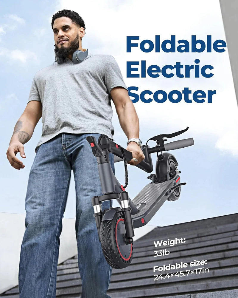 Electric Scooter, 350W/500W Powerful Motor, 8.5 In./10 In. Solid Rubber Tires, 19/22 Mph, 28/21/12 Mile Range, Dual Brakes