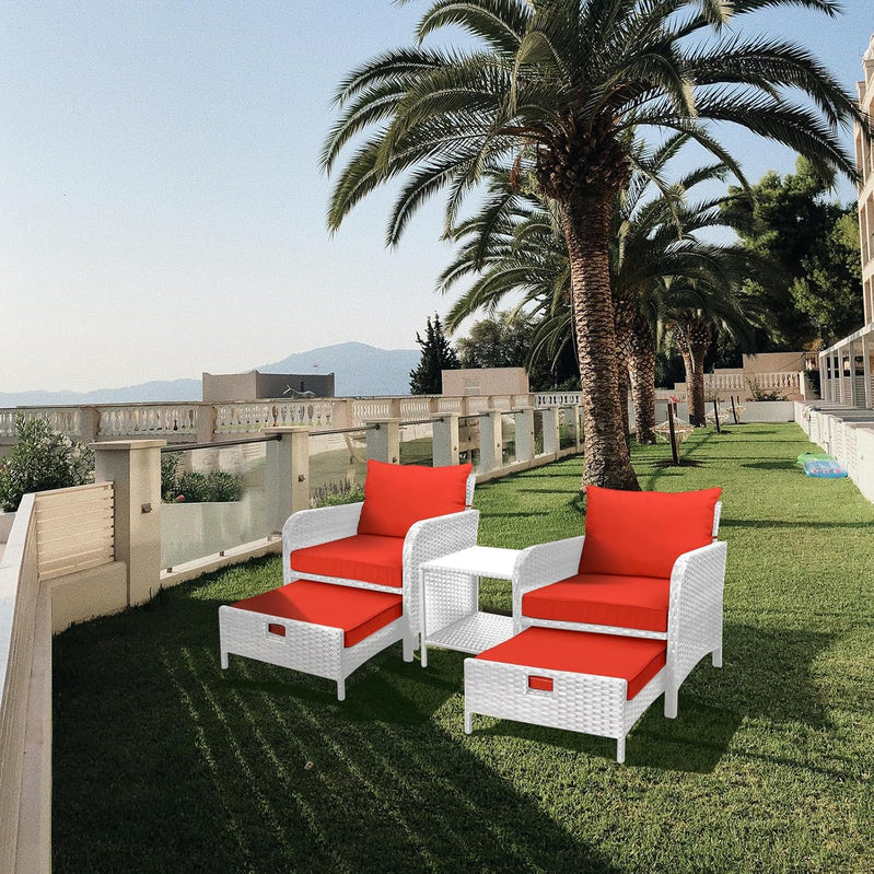 Leveleve Balcony Furniture 5 Piece Patio Conversation Set