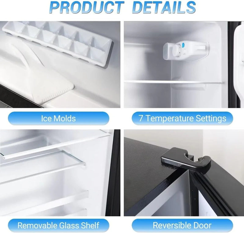 Apartment Size Refrigerator, 3.5 Cu. Ft. Samll Refrigerator With Freezer Suitable For Home And Apartments, Freestanding