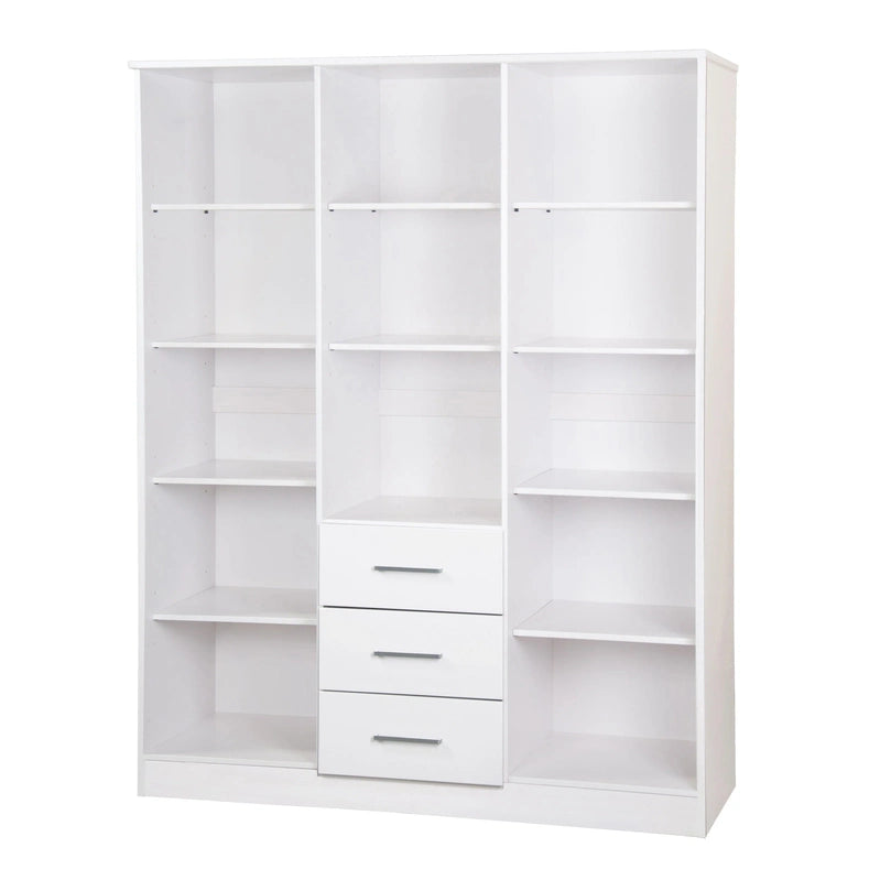 Palace Imports 100% Solid Wood Cosmo 3-Door Wardrobe Armoire With Solid Wood Or Mirrored Doors