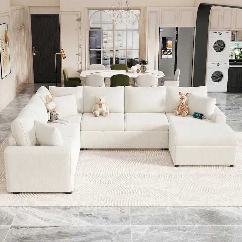 Sectional Sofa Pull-Out Sofa Bed Sleeper