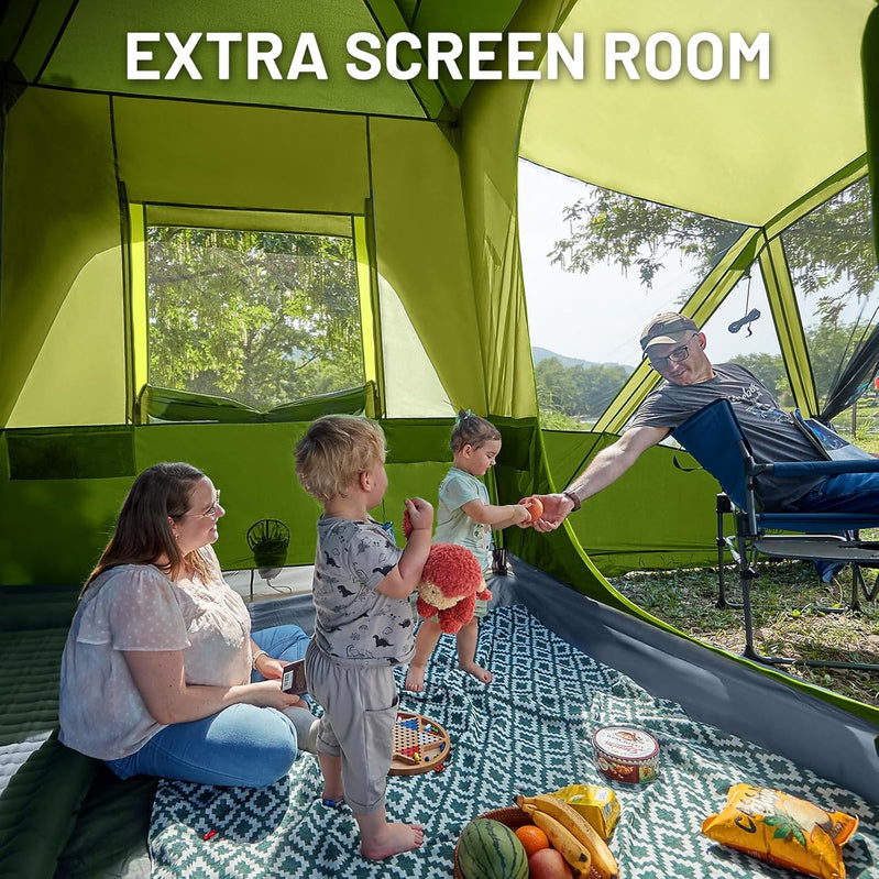 Timber Ridge 5-9 Person SUV Tent With Screen Porch And Awning For Family Camping, Weather Resistant And Portable Van Or Car Tent