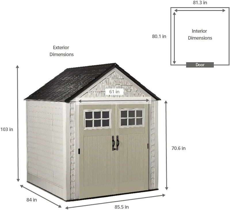 Rubbermaid Resin Outdoor Storage Shed With Floor