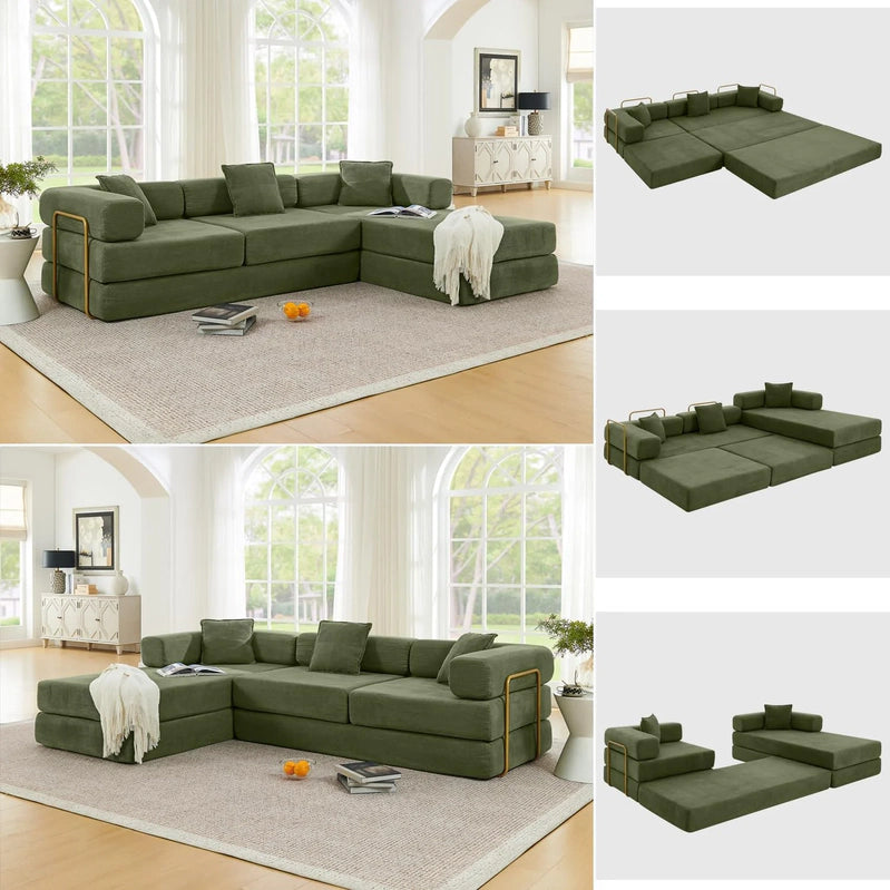 Hanxin 78 In. Convertible Sleeper Sofa Bed, Folding Floor Mattress Couch