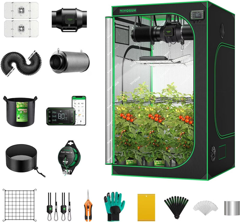 Vivosun Giy Smart Grow Tent System 2x2, WiFi-Integrated Grow Tent Kit, With Automate Ventilation And Circulation, E42A