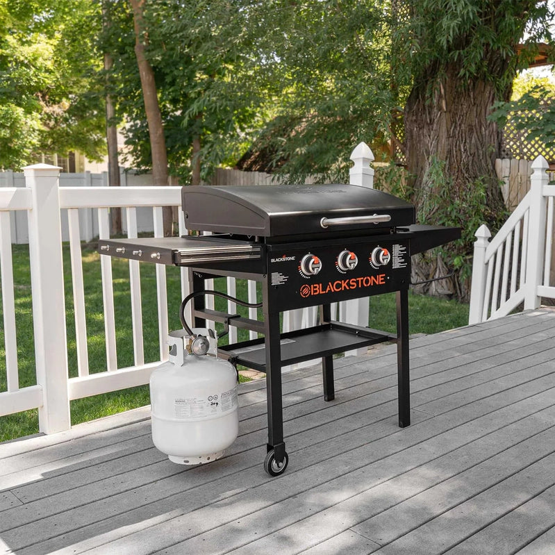 28 In. Blackstone Griddle 2080 With Hood XL Griddle Original 3-Burner Outdoor Flat Top Grill, With Blackstone Griddle Accessories, Seasoning