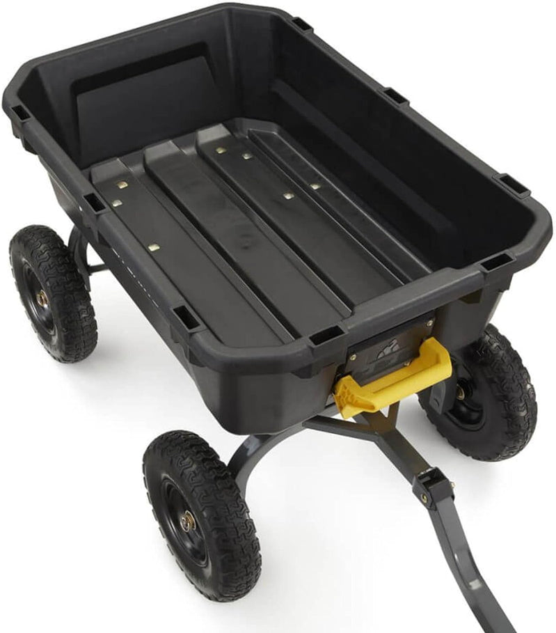 7GCG-NF Heavy-Duty Poly Dump Garden Cart With No-Flat Tires, 7 Cu. Ft., 1200-Pound Capacity, Black