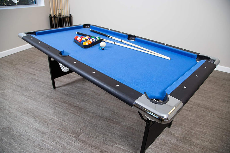Hathaway Fairmont 6 Ft. Portable Pool Table, Adults Folding Billiards Tables For Game Room With Easy Foldable Storage