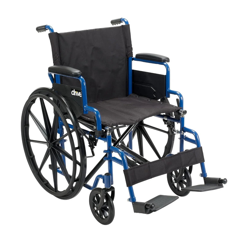 Drive Medical Blue Streak Lightweight Wheelchair, Portable Folding Mobility Aid