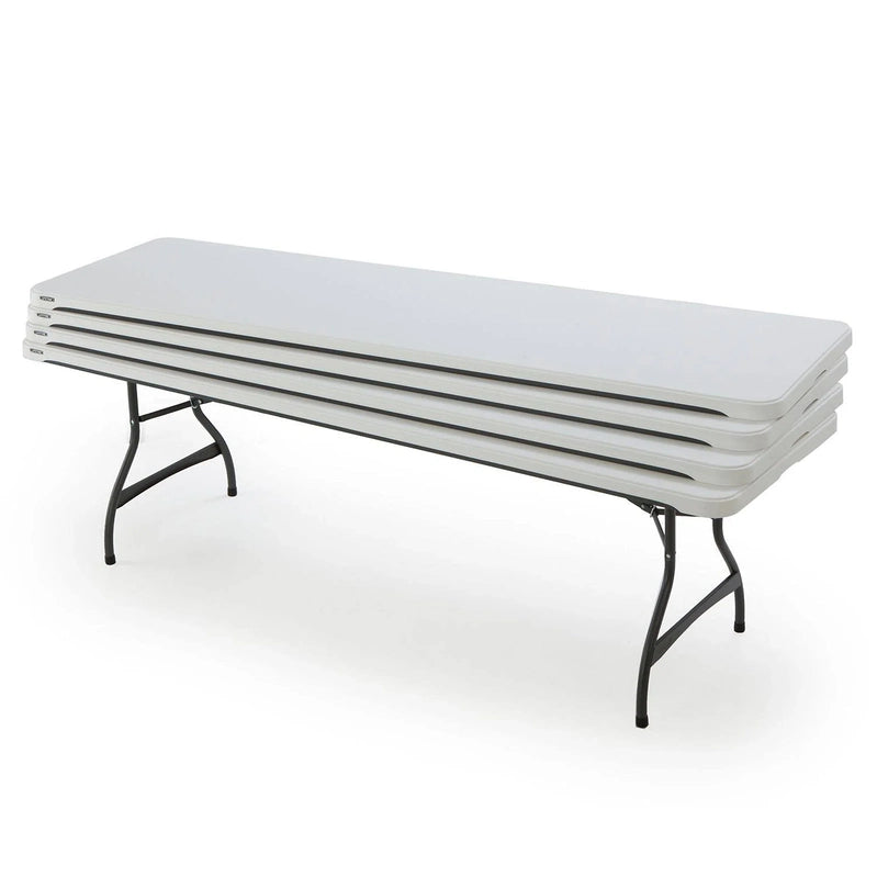 Lifetime 4-Pack Commercial Stacking 8 Ft. Folding Table, White, 80344