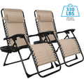 HomGarden 2 Pack Steel Zero-Gravity Chair, Beige