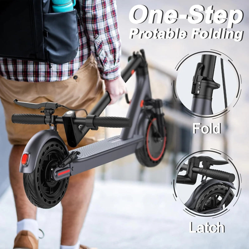 Electric Scooter, 350W/500W Powerful Motor, 8.5 In./10 In. Solid Tires, 19/22Mph, 28/21/12 Miles Range, Dual Braking