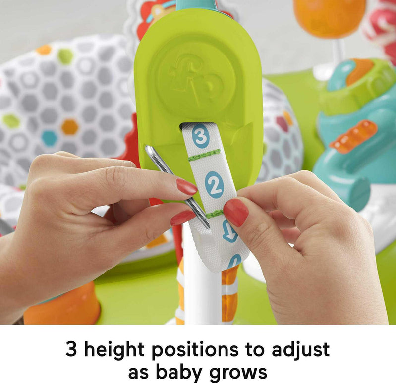 Fisher-Price Baby Bouncer Fitness Fun Folding Jumperoo Infant Activity Center With Lights And Music. Unisex