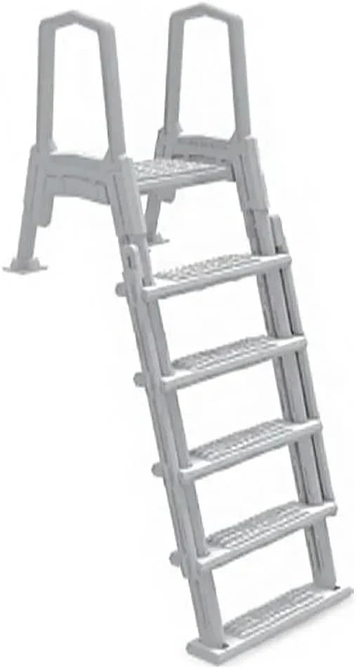 Select Anti-Slip in-Pool Steps, Gray, For Above Ground Swimming Pools, Can Mount To Decks 48 In. To 54 In. H, Safety Stairs Capacity Up To 300 Lbs