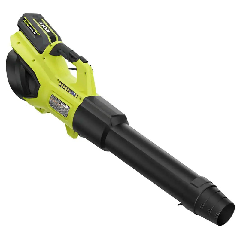 Ryobi 40V HP Brushless Whisper Series 190 MPH 730 CFM Cordless Battery Jet Fan Leaf Blower With 2 4.0 Ah Batteries And Charger