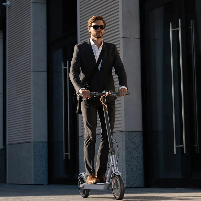 Electric Scooter, 350W/500W Powerful Motor, 8.5 In./10 In. Solid Rubber Tires, 19/22 Mph, 28/21/12 Mile Range, Dual Brakes