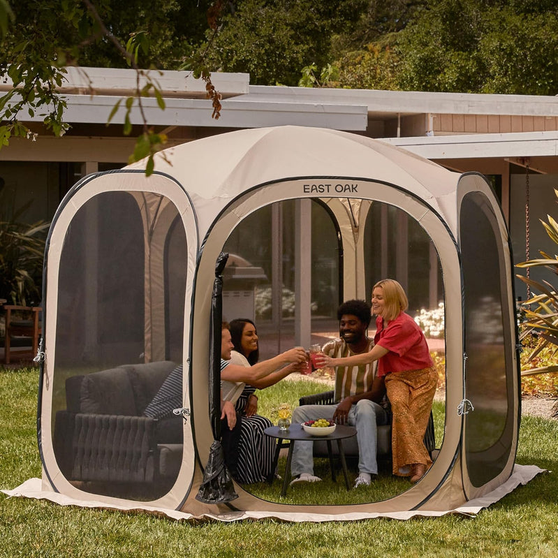 East Oak Screen House Tent Pop-Up Portable Screen Room Canopy Instant Screen Tent 10 x 10 Ft