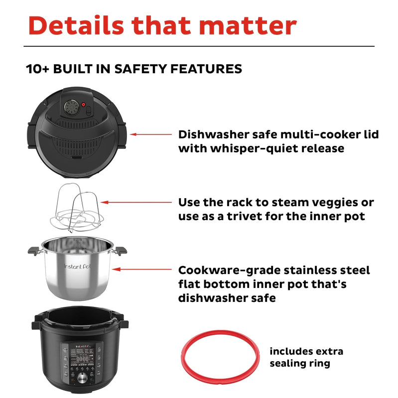 Instant Pot Pro 8 Qt. 10-in-1 Pressure Cooker, Rice/Grain Cooker