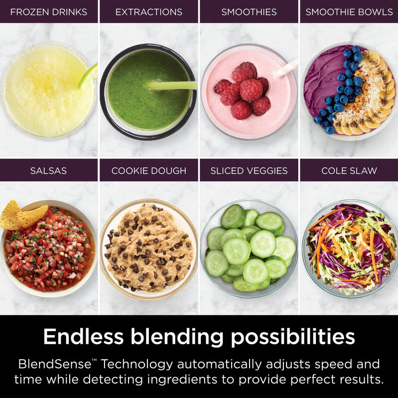 Ninja Detect Kitchen System Power Blender Plus Processor With Blend Sense Technology, Silver, TB400
