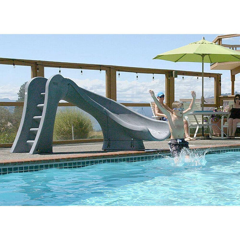 S.r. Smith 698-209-58124 Cyclone Right Curve Swimming Pool Slide, Gray Granite