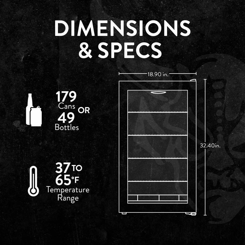 Beverage Refrigerator Cooler, 126 Cans Free Standing With Right Hinge Glass Door, Mini Fridge Beverage Organizer For Beer, Wine, Soda