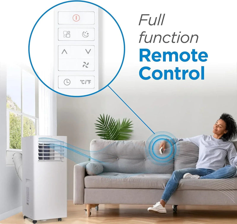 Black Plus Decker 10,000 BTU Portable Air Conditioner For Rooms Up To 450 Sq With Remote Control