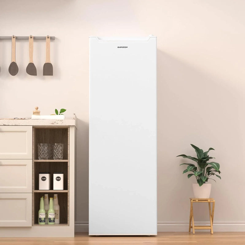 Bangson Upright Freezer, 7.0 Cu. Ft. Stand Up Freezer, Convertible Upright Freezer/Refrigerator, Single Door For Kitchen, Garage, Office