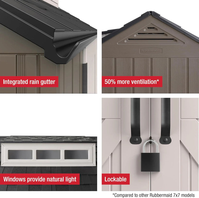 Rubbermaid Resin Outdoor Storage Shed With Floor