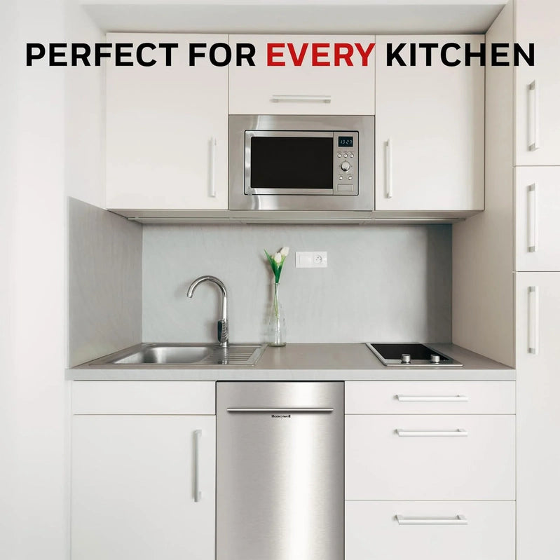 Honeywell 18 In. Dishwasher With 8 Place Settings, 6 Washing Programs, Stainless Steel Tub, UL/Energy Star, Stainless Steel