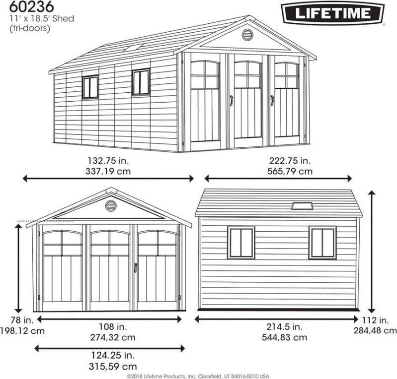 Lifespan 11 x 18.5 Ft. Outdoor Storage Shed, 11 x 18.5, Desert Sand