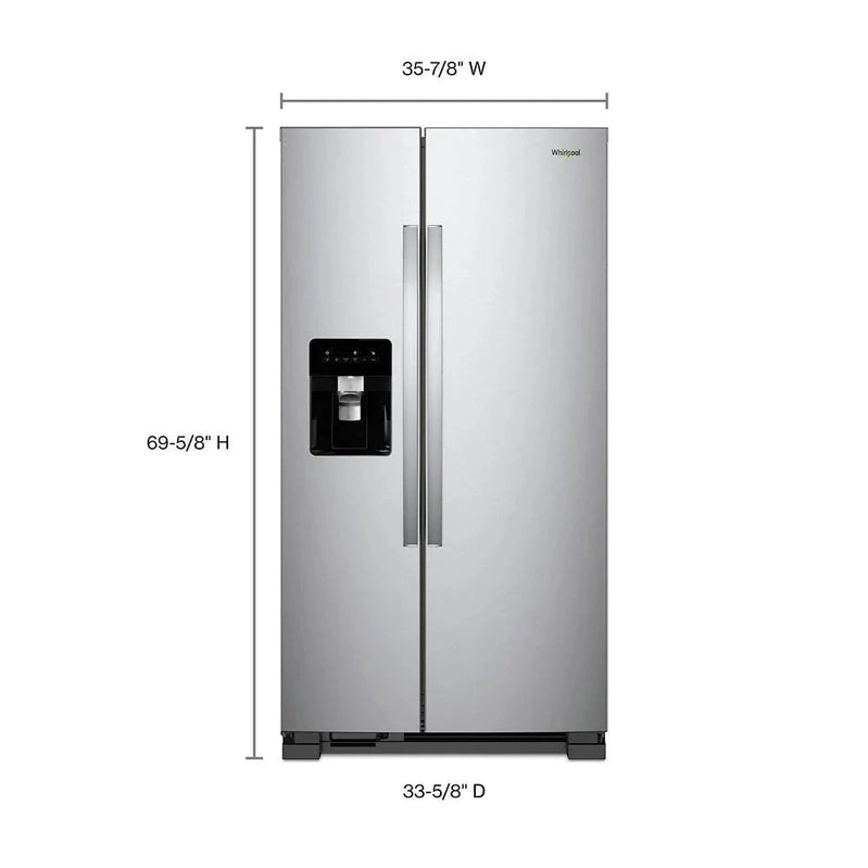 36-inch Wide Side-by-Side Refrigerator C 24 Cu. Ft. Stainless Steel