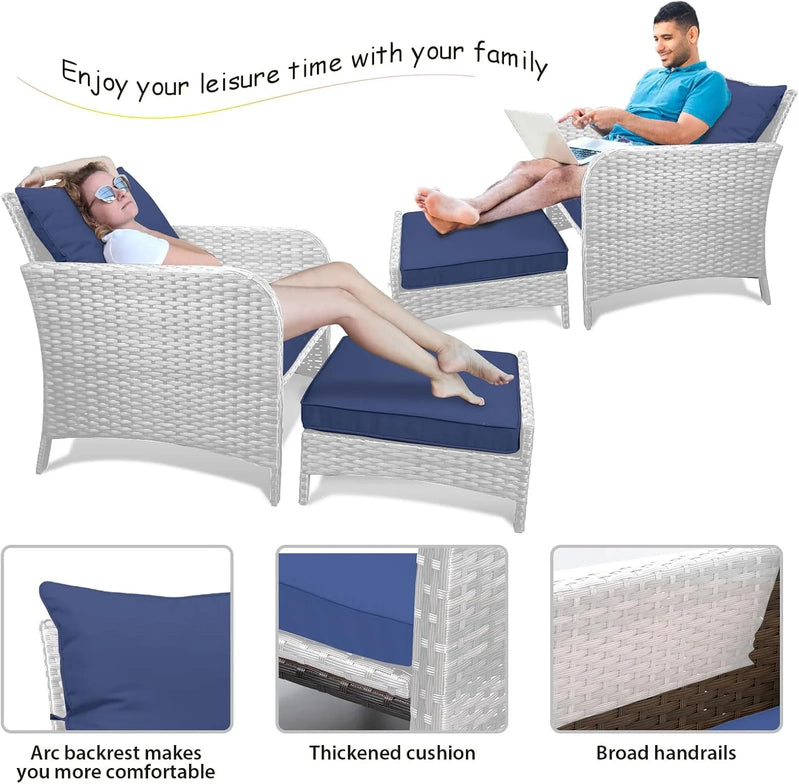 Leveleve Balcony Furniture 5 Piece Patio Conversation Set