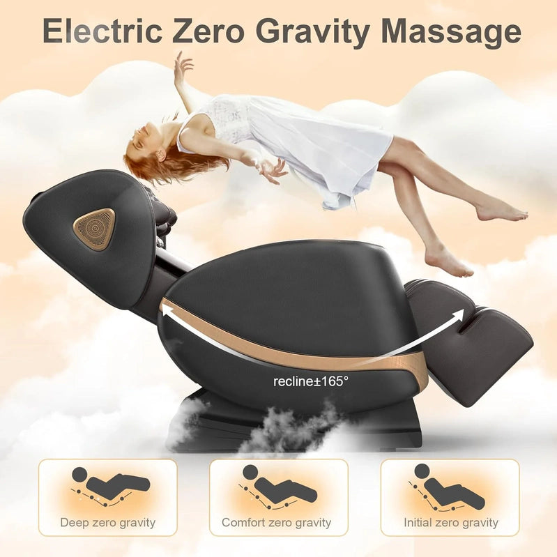 Massage Chair Full Body, Zero Gravity Massage Chair With 10 Fix Rollers, Heating, Foot Massage, Auto Modes, Bluetooth Speaker