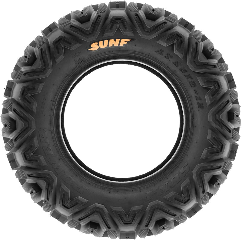 Set Of 4 ATV UTV All-Terrain Tires 25x8-12 Front And 25x10-12 Rear, 6 Pr, Tubeless A033